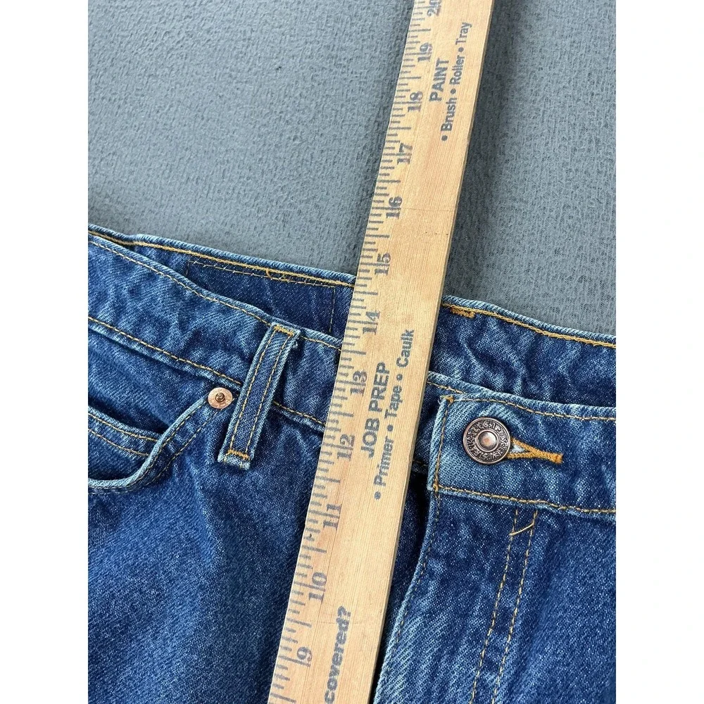 Levis Shorts Mens 40 Blue Dark Wash Denim Bermuda Frayed Hem 12 Inseam